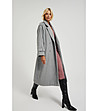 Сиво дамско палто-2 снимка
