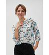 Дамска бяла блуза с флорален принт-1 снимка