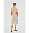 Бежова рокля с колан-3 снимка