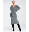 Сива плетена рокля с яка Cleer-4 снимка
