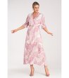 Дамска рокля с принт в розово Andrina-4 снимка