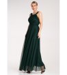 Тъмнозелена дълга рокля с тюл Elegancka-4 снимка