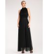 Дълга черна рокля с голи рамене Gladis-3 снимка