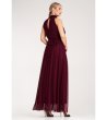 Дълга рокля в бордо с голи рамене Gladis-1 снимка