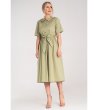 Зелена памучна рокля с копчета Vivian-2 снимка