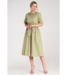 Зелена памучна рокля с копчета Vivian-4 снимка