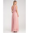 Дамска розова макси рокля с деколте Janette-1 снимка