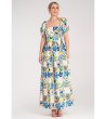Памучна дълга многоцветна рокля с принт Zofia-2 снимка