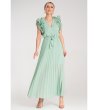 Светлозелена рокля с ефектни къдрички  Zuza-2 снимка