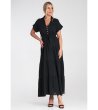 Черна рокля с колан Illona-3 снимка
