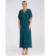 Рокля в цвят петрол с пелерина Adriana-2 снимка
