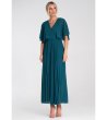 Рокля в цвят петрол с пелерина Adriana-3 снимка