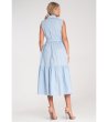 Памучна светлосиня рокля без ръкави Mona-1 снимка