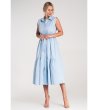 Памучна светлосиня рокля без ръкави Mona-2 снимка