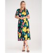Памучна многоцветна рокля с флорален принт Noelle-4 снимка