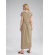 Бежова памучна рокля с цепка Freda-1 снимка