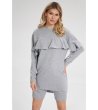 Дамска сива рокля с волан-3 снимка