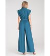 Дамски син гащеризон с широки крачоли Greta-1 снимка