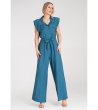 Дамски син гащеризон с широки крачоли Greta-2 снимка