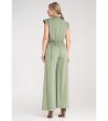 Дамски гащеризон в зелено с ефектен колан Vivian-1 снимка