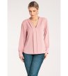 Дамска розова блуза с дълъг ръкав Ena-3 снимка