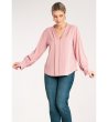 Дамска розова блуза с дълъг ръкав Ena-4 снимка