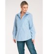 Дамска риза на райе в синьо и бяло VIa-2 снимка
