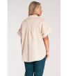 Дамска бежова риза с декорация Fani-1 снимка