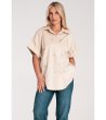 Дамска бежова риза с декорация Fani-3 снимка