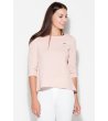 Дамска розова блуза с 3/4 ръкав-2 снимка