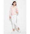 Дамски памучен розов спортен суитшърт с качулка-2 снимка