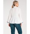 Дамска бяла блуза с бродерии  Carla-1 снимка