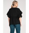 Черна дамска блуза с широки ръкави Neoli-1 снимка