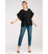 Черна дамска блуза с широки ръкави Neoli-4 снимка