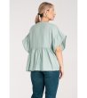 Дамска блуза в цвят мента с широки ръкави Neoli-1 снимка