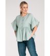 Дамска блуза в цвят мента с широки ръкави Neoli-3 снимка
