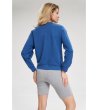 Дамска памучна блуза в синьо с ефектни ръкави Judita-1 снимка