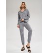 Дамски суитшърт на райе в сиво и черно Aria-3 снимка