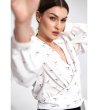 Дамска елегантна блуза с принт-3 снимка