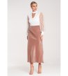 Елегантна бежова миди пола Lina-2 снимка
