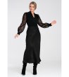 Елегантна черна миди пола Lina-4 снимка