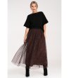 Кафява миди пола с тюл Carmel-4 снимка