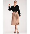 Бежова плисирана миди пола Alenia-2 снимка
