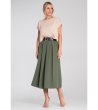 Зелена миди пола с колан Melisa-3 снимка