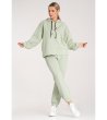 Светлозелен дамски комплект с памук от суитшърт и панталон Angela-2 снимка