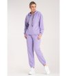 Лилав дамски комплект от суитшърт и панталон с памук Angela-4 снимка