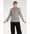 Дамско сако в черно и бяло с високо съдържание на памук Raisa-4 снимка