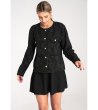 Дамско черно сако с копчета Ivana-3 снимка