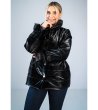 Дамско черно яке с лъскав ефект Eternity-4 снимка