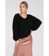 Дамски черен пуловер с дълги ръкави Modelia-2 снимка